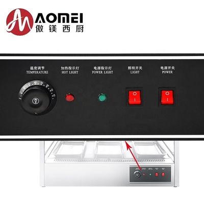 Temperature Controlled Electric Heated Thermal Food Warmer Display with Glass Table Top
