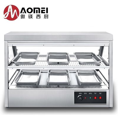 Temperature Controlled Electric Heated Thermal Food Warmer Display with Glass Table Top