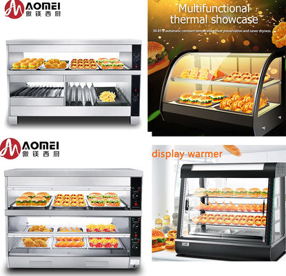 Temperature Controlled Electric Heated Thermal Food Warmer Display with Glass Table Top