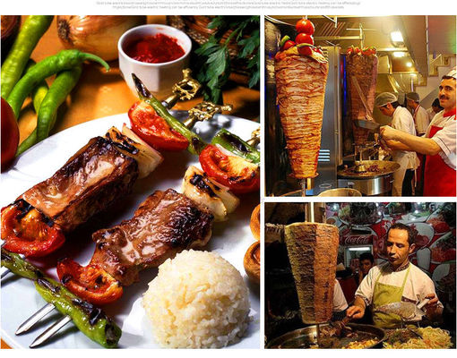 Tabletop Turkey Doner Kebab Making Gas Chicken Shawarma Machine with High Productivity