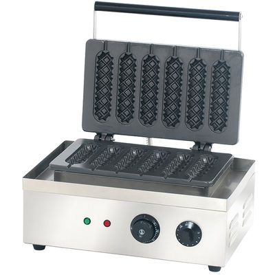 Baking Waffle Cake Bread Custom Commercial Electric Corn Hot Dog Waffle Maker with 6 Sticks 400x264x230mm