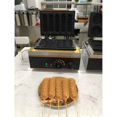 Baking Waffle Cake Bread Custom Commercial Electric Corn Hot Dog Waffle Maker with 6 Sticks 400x264x230mm