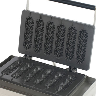 Baking Waffle Cake Bread Custom Commercial Electric Corn Hot Dog Waffle Maker with 6 Sticks 400x264x230mm