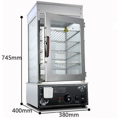 Commercial Kitchen 5-Layer Electric Bread Steamer with Glass Housing and 1200W Power