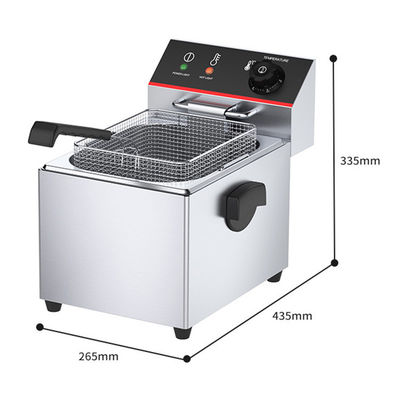 220v 8 Liters Stainless Steel Deep Fryer Electric Machine with Adjustable Temperature