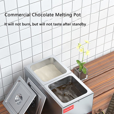 6.5kg Capacity Multifunctional Stainless Steel Chocolate Tempering Machine with 2 Tanks