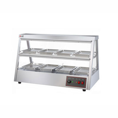 43KG Stainless Steel Food Display Warmer Showcase 1.6KW Electric Hot Food Warmer