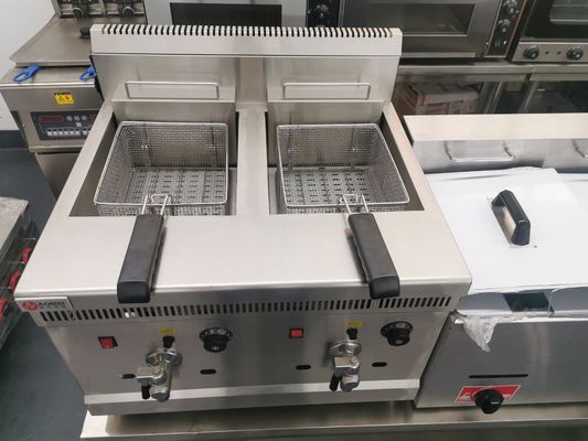 High 18L 18L Industrial Large Deep Fryer Gas Fryer Machine with 2 Tank and 2 Basket