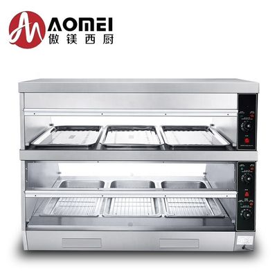 Electric Stainless Food Warming Showcase with 45kg Capacity and Adjustable Temperature