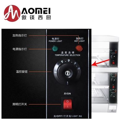 Electric Stainless Food Warming Showcase with 45kg Capacity and Adjustable Temperature