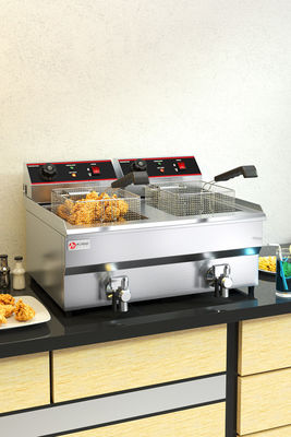 Electricity Heating 2 Tank Deep Fryer for Commercial Kitchen to Make Potato French Fries