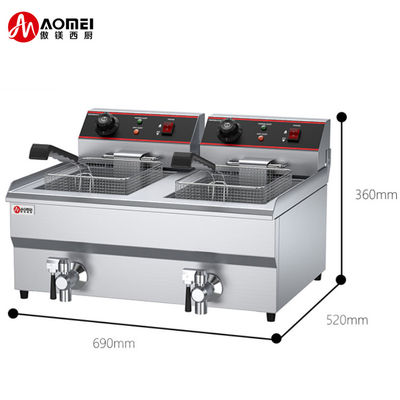 Electricity Heating 2 Tank Deep Fryer for Commercial Kitchen to Make Potato French Fries