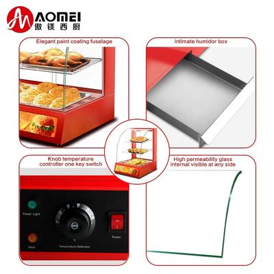 Commercial Mini Electric Food Display Warmer Showcase with Three Layers 380x460x600mm