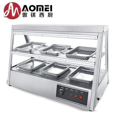 Table Top Electric Heated 2 Layer 6 Tray Stainless Steel Food Display Warmer Showcase