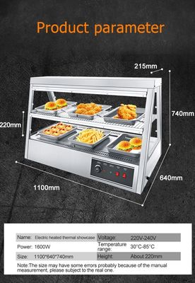 Modern Desgin Two Layer Hot Air Circulation Food Display Warmer for Fried Chicken