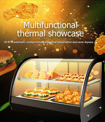 Electric Curved Glass Pizza Bread Food Warmer Display With Advantage Long Service Life