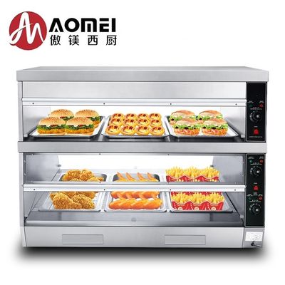 Desktop Electric 2 Layers Fried Chicken Food Display Warmer Showcase with Electric Power Source