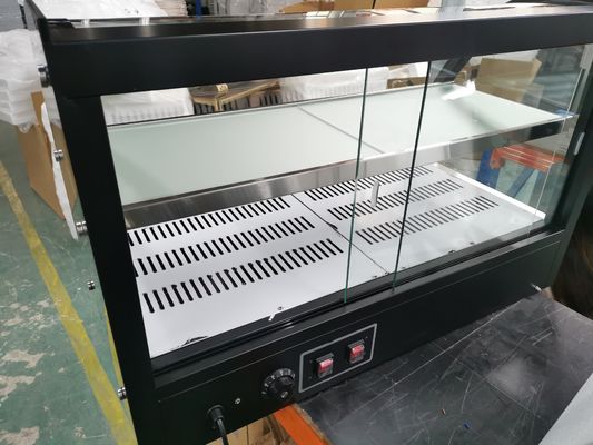 Curved Glass Showcase Electric Industrial Restaurant Snack Shop 2 Layers Hot Food Display Warmer