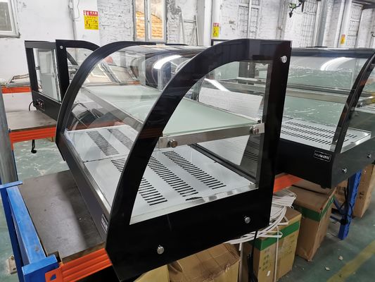 Curved Glass Showcase Electric Industrial Restaurant Snack Shop 2 Layers Hot Food Display Warmer