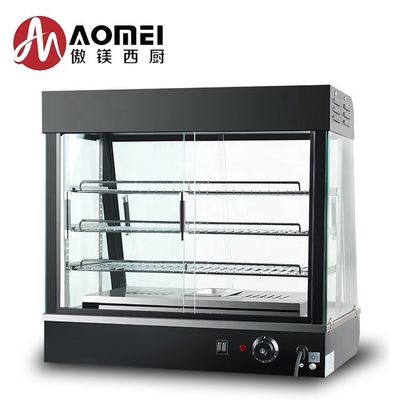Electric Countertop Glass Food Warmer Display Showcase 3 Layers Table Top Power Source