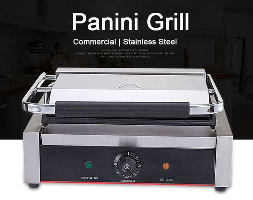 220V Commercial Stainless Steel Single Contact Grill Electric Panini Sandwich Press