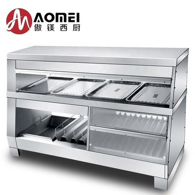 3 in 1 Combo Cabinet Food Warmer Display Stainless Steel Acrylic Tabletop Commercial