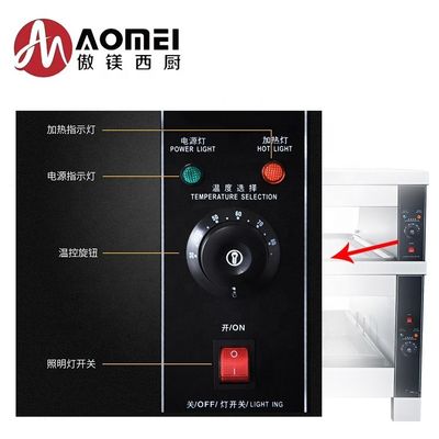 3 in 1 Combo Cabinet Food Warmer Display Stainless Steel Acrylic Tabletop Commercial