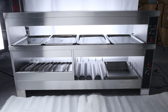 3 in 1 Combo Cabinet Food Warmer Display Stainless Steel Acrylic Tabletop Commercial