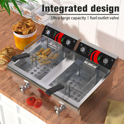 Double 13L 13L Stainless Steel Deep Fryer for Retail and Commercial Applications
