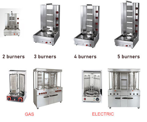 Gas Type LPG/NG Stainless Steel Middle Eastern Bbq Grill Shawarma Making Machine at Outlet