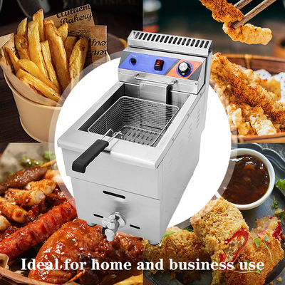 Food Beverage Shops Stainless Steel Gas Deep Fryer with Oil Valve and Long Service Life