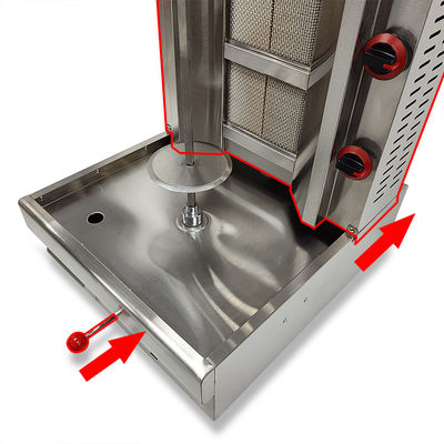 High Power Grill Meat Fast and Efficiently with 4 Burner Gas Chicken Shawarma Machine