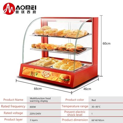 Stainless Steel Commercial Food Display Warmer in with 3 Layers and Easy Operation