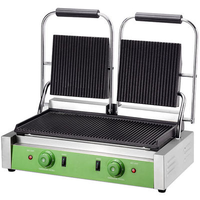 Easy Operation Commercial Double Sandwich Press Machine with Stainless Steel Heads