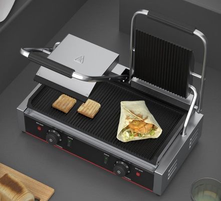 Easy Operation Commercial Double Sandwich Press Machine with Stainless Steel Heads