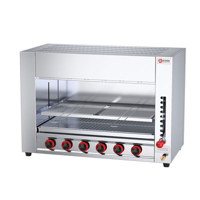 Kitchen Equipment Projects Gas Meat Broiler Infrared Salamander Grill with 6 Burners