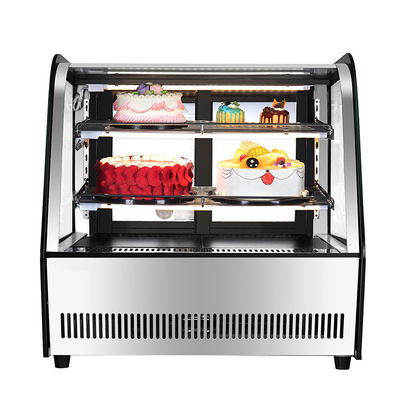 Stainless Steel Cake Chiller Showcase with Glass Display and Temperature Range of 2-8