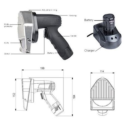 Engineering Plastics Body Material Wireless Electric Shawarma Knife Kebab Slicer