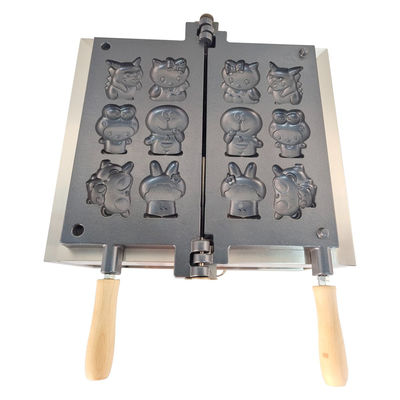 Commercial Waffle Maker Cartoon Shape Electric Snack Machine with Temp. Range 0-300'C
