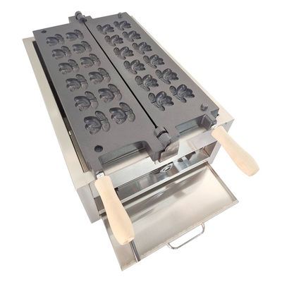 Commercial Waffle Maker Cartoon Shape Electric Snack Machine with Temp. Range 0-300'C