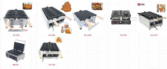 Commercial Non Stick Electric Egg Waffle Maker with Crab and Animal Shapes Cartoon 110/220 Voltage