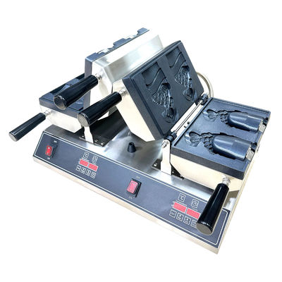 Double Waffle Maker Ice Cream Machine with Open Mouth Fish Shape and Timer 0-10 minutes