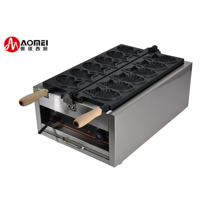 Stainless Steel Taiyaki Making Machine for Snack Equipment and 128x8x78mm Fish Size
