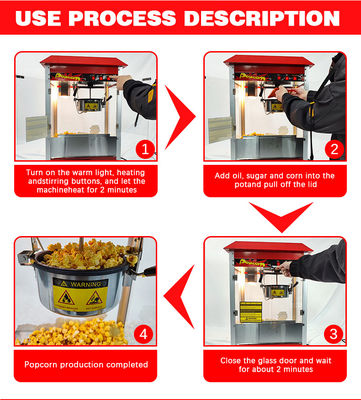 Convenient Outdoor Popcorn Machine with Food Warmer and Private Mold Design