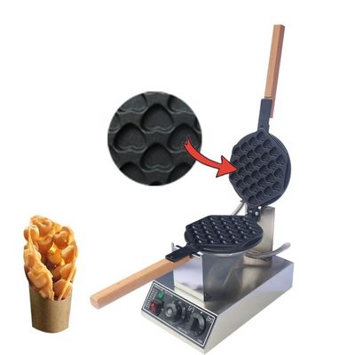 Making Bubble Waffle with Ball Waffle Maker Commercial Belgian Waffle Rotary Machine