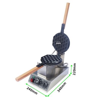 Making Bubble Waffle with Ball Waffle Maker Commercial Belgian Waffle Rotary Machine