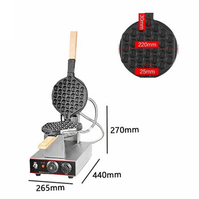 Stainless Steel Non-stick Mini Heart Shape Cone Bubble Waffle Maker for Snack Machine
