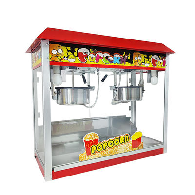 Low Noise Level Automatic Double Pot Sweet Popcorn Maker Popcorn Making Machine 860*420*740mm