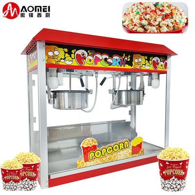 Low Noise Level Automatic Double Pot Sweet Popcorn Maker Popcorn Making Machine 860*420*740mm
