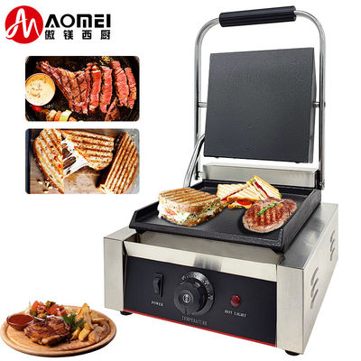 PTFE Non-Stick Stainless Steel Electric Panini Press Machine for Home Restaurant Hotel